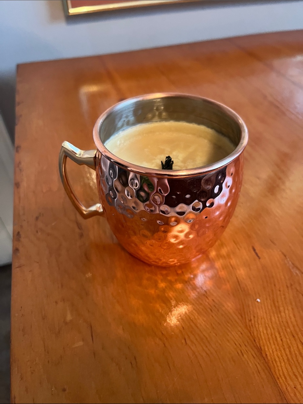 Hammered Copper Moscow Mule Mug Candle - Copper Color